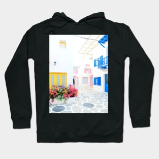 Blinding White Colorful Buildings Hoodie